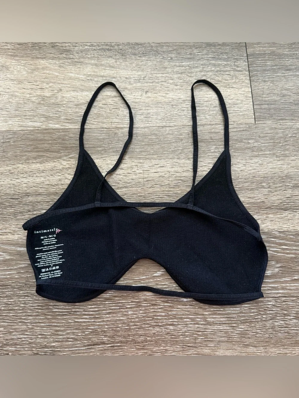 NWOT Free People Intimately Open Back Black Bra